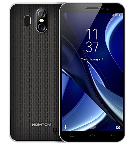 HOMTOM S16 - 5,5 Zoll HD Vollbild (18: 9 Ratio) Android 7.0 3G Smartphone, 1,3 GHz Quad Core 2 GB RAM 16 GB, drei Kamera (8MP + 2MP + 13MP) - Schwarz