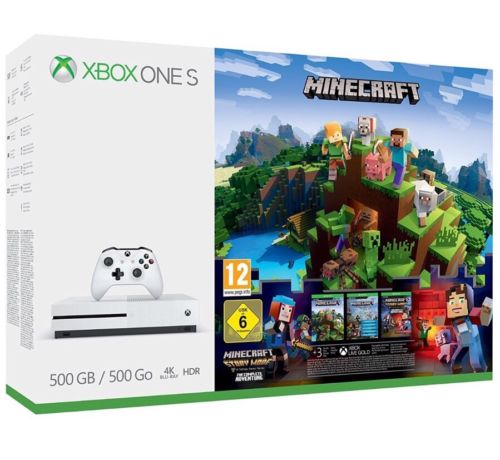 Xbox One S 500GB Console - Minecraft Complete Adventure Bundle