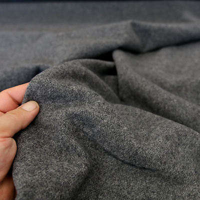 grau meliert Kaschmir Woll-Stoff dick + warm für den Winter als Mantel Meterware