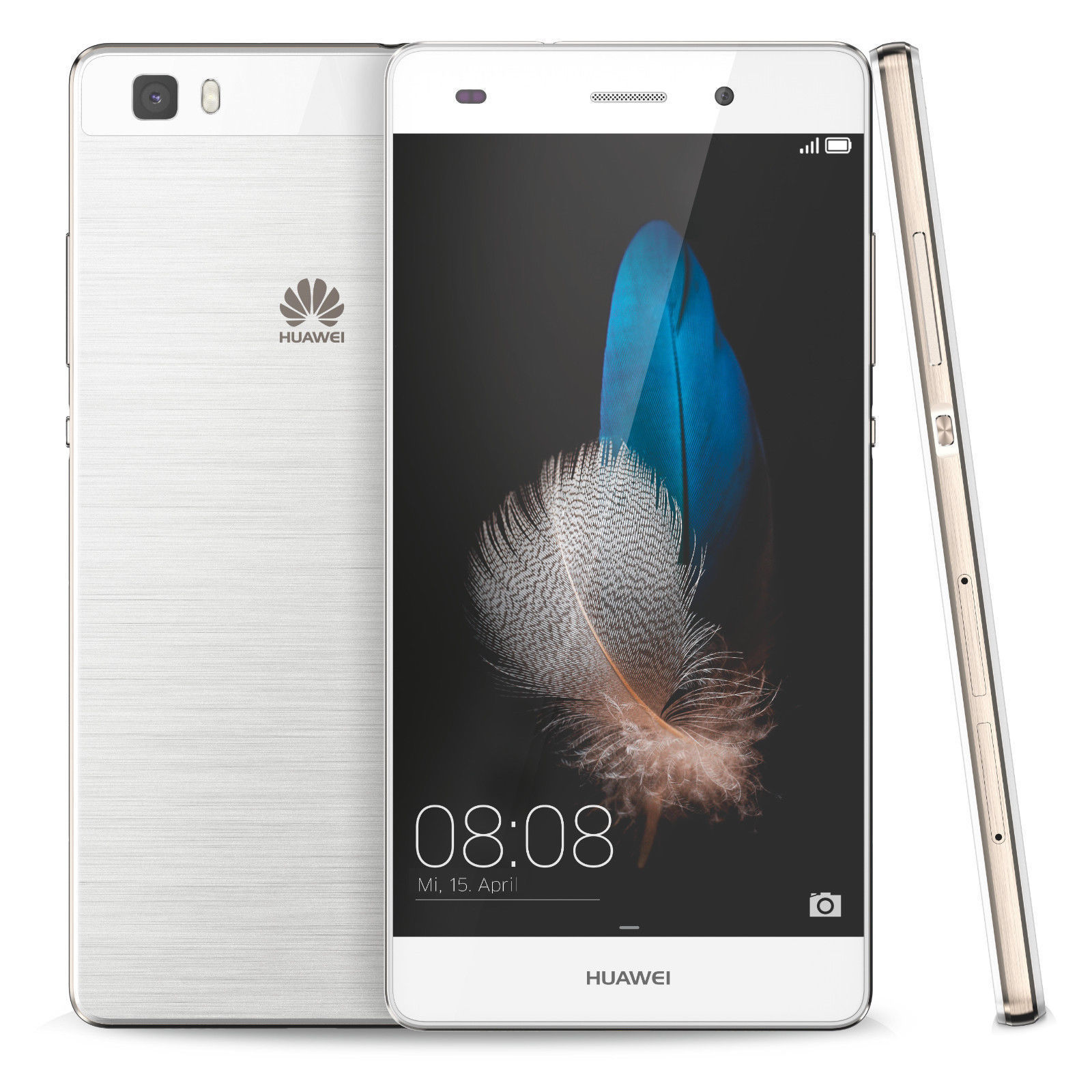 HUAWEI P8 Lite Smartphone Handy 16 GB 5 Zoll Weiß  / Gold  LTE 4G   *NEU&OVP*
