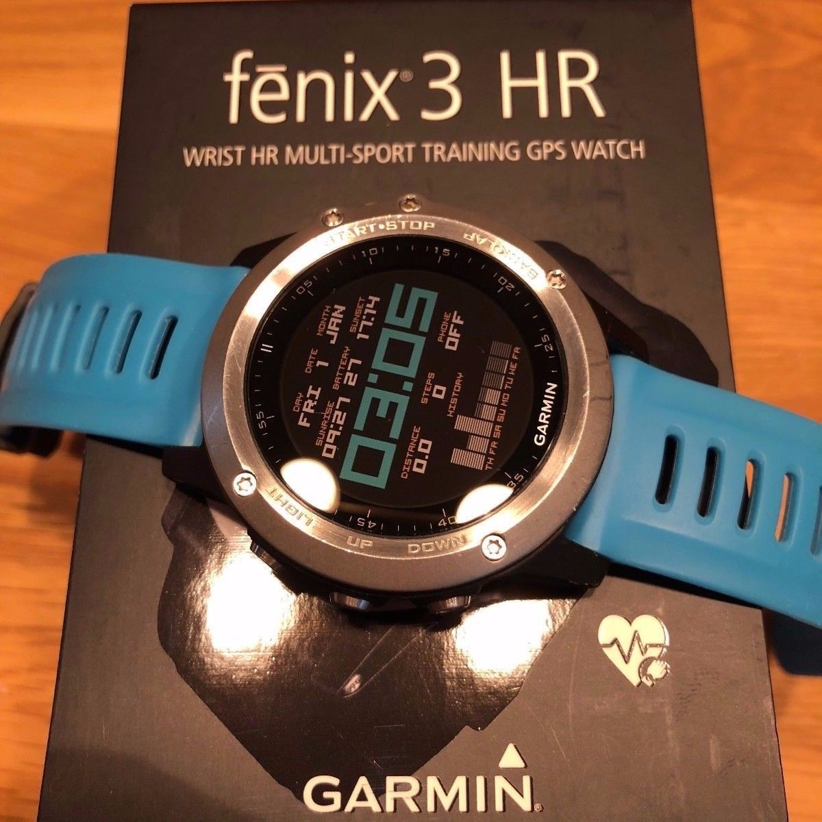 GARMIN fenix 3 HR, GPS Multisportuhr, Schwarz/Silber Bluetooth OVP