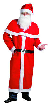 Nikolaus Weihnachtsmann Kostüm Mantel Mütze Bart 5-teilig Weihnachtsmann Set