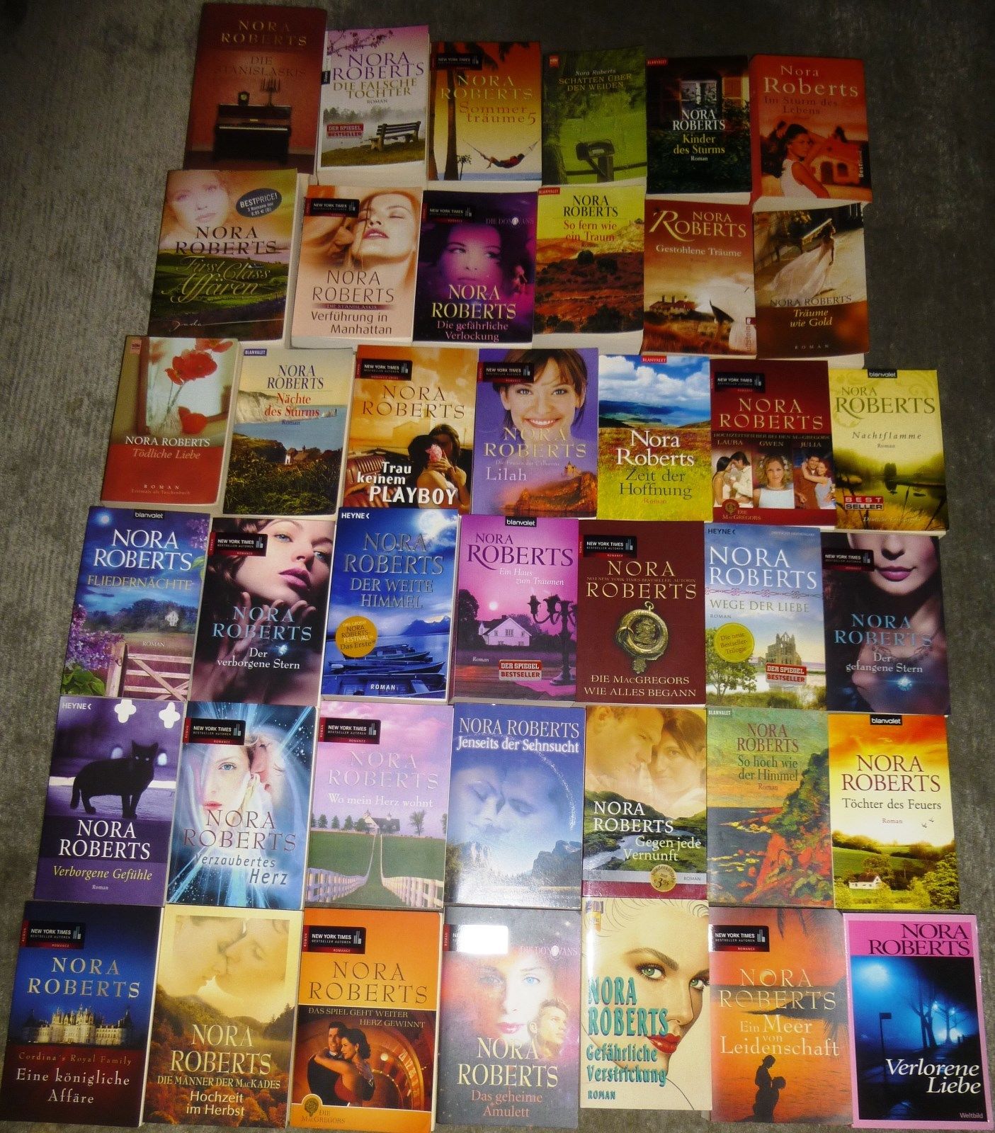 Nora Roberts, 60 Bücher, 76 Romane, diverse Verlage,  Hardcover/Taschenbuch