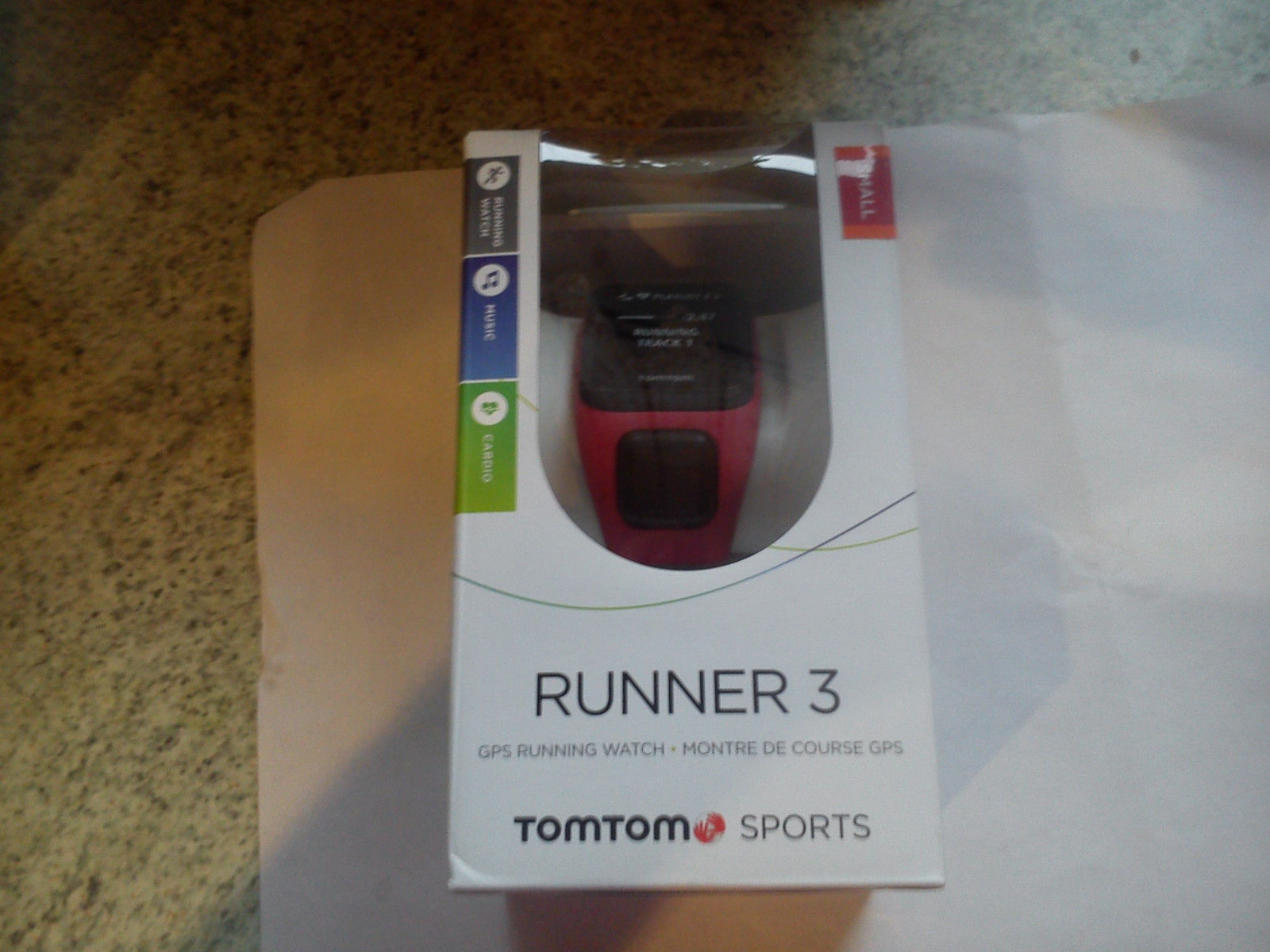 TomTom Runner 3 Cardio GPS-Sportuhr, Rot-Orang,Musik,Carding,Running Wach Gr. S