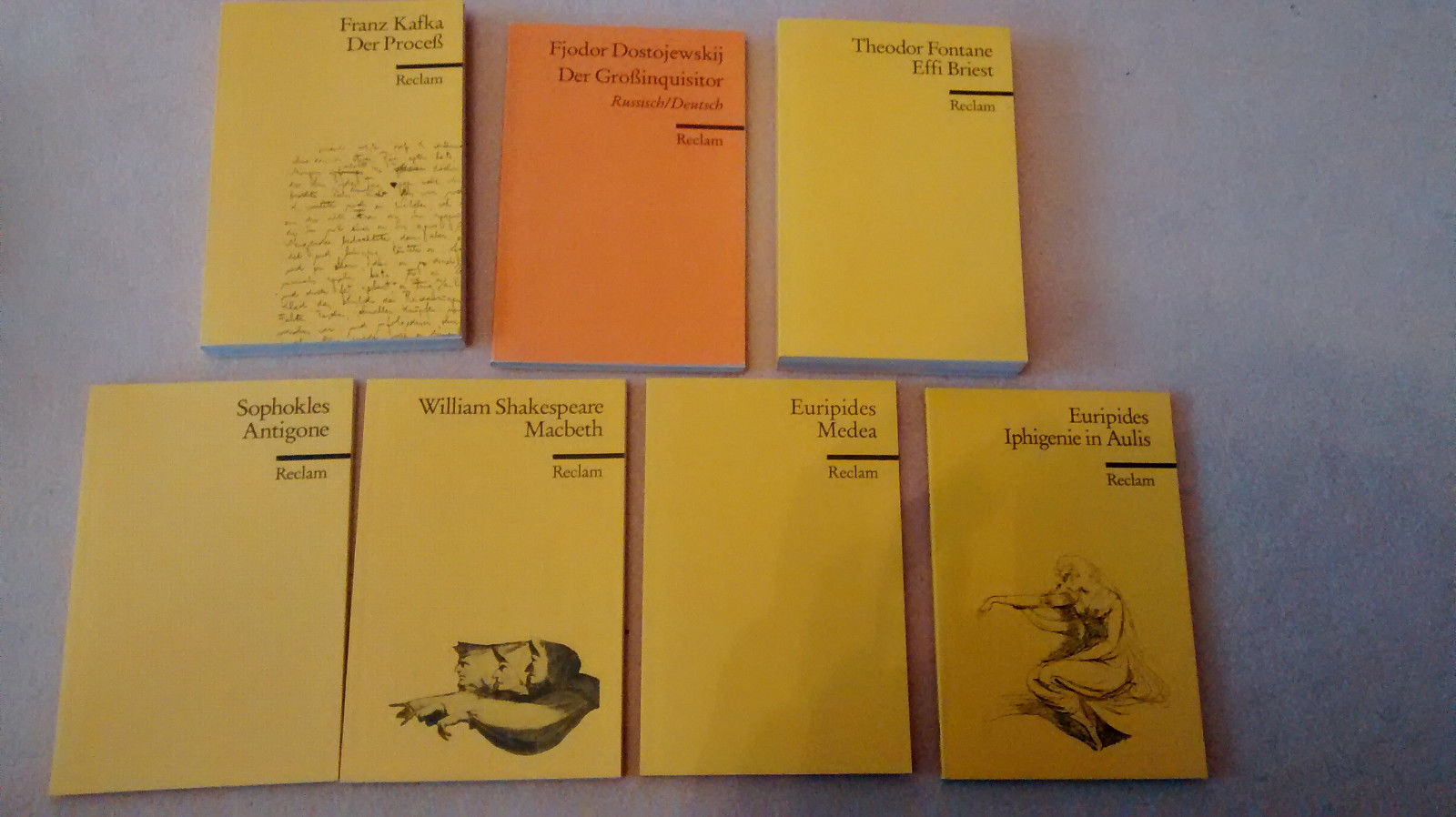 Reclam Sammlung (Kafka, Shakepeare, Sophokles, Euripides, Fontane, Dostojewskij)