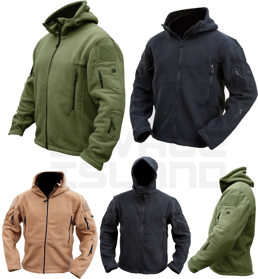 Tactical Recon Full Zip Fleece Jacket Army Hoodie Security Police Hoody Combat