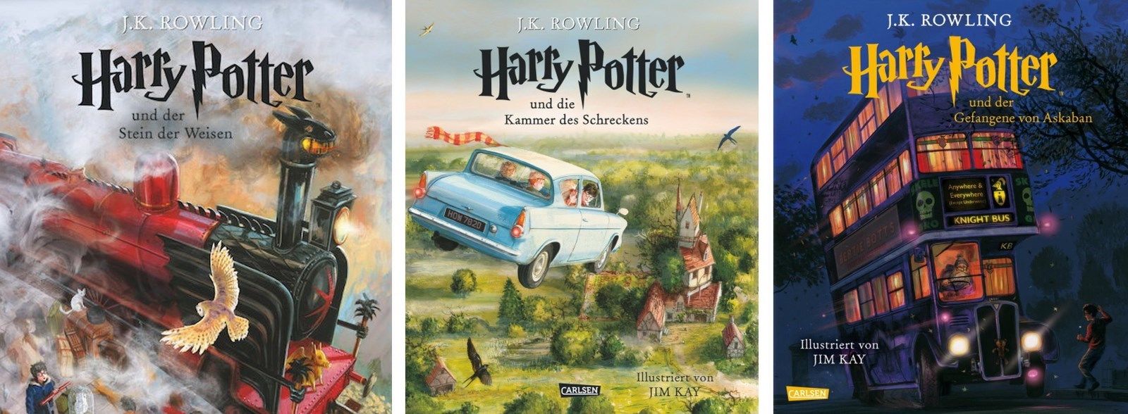 Harry Potter 1, 2, 3 illustrierte Schmuckausgabe von J. K. Rowling