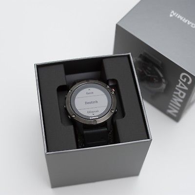 Garmin Fenix 5 grau mit schwarzem Armband GPS Multisport Uhr (OVP)