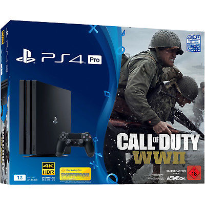 SONY PlayStation 4 Pro 1TB Schwarz + Call of Duty WWII + That's You Voucher