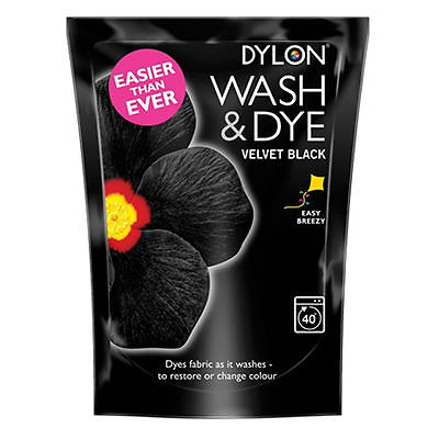 Dylon Wash & Dye Fabric & Clothes Machine Dye + Salt Large 350g Velvet Black