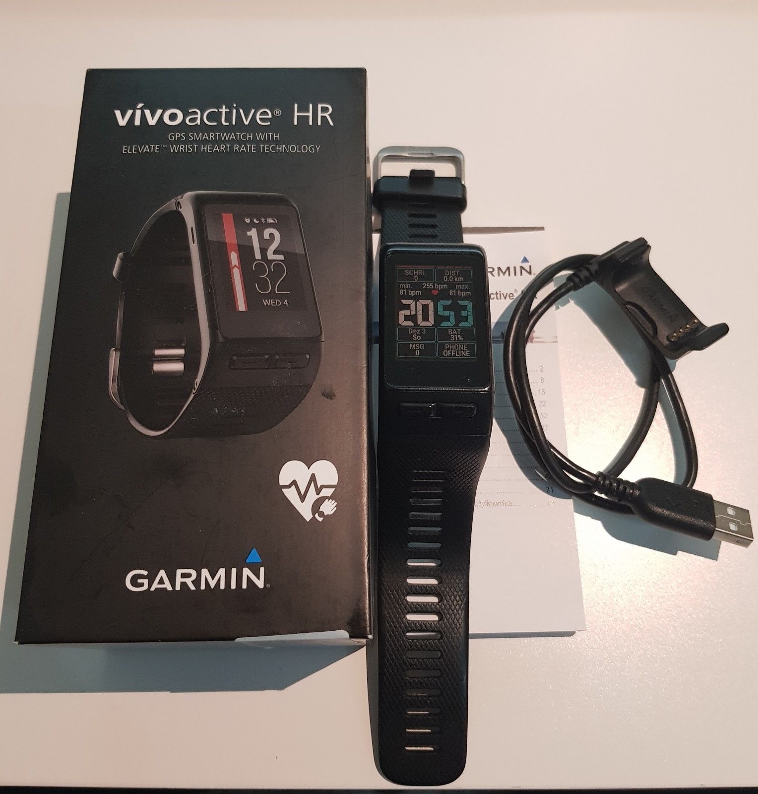Garmin Vivoactive HR L OVP Restgarantie GPS Smartwatch Pulsuhr MTB Laufen Joggen