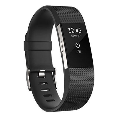 Fitbit Charge 2 Large Activity Tracker  Schwarz silber