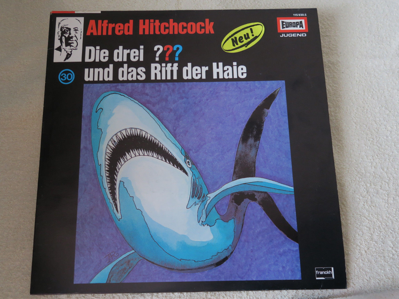 Die drei Fragezeichen ??? und das Riff der Haie  - Folge 30  Vinyl LP ! Wie Neu 