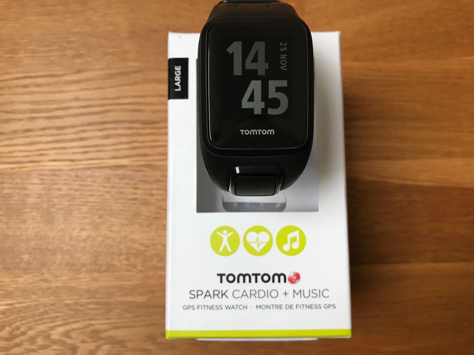 Tomtom Spark Cardio + Music GPS Multi Sportuhr Fitness Watch Gr. L Large schwarz