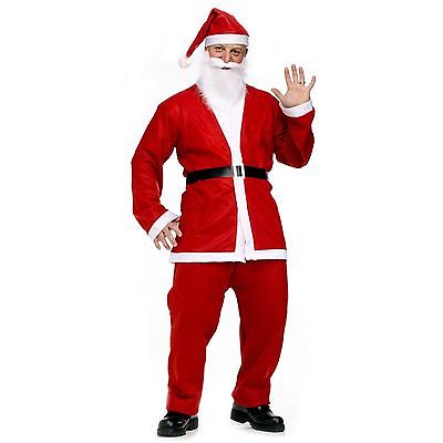 Adult SANTA SUIT Father Christmas Fancy Dress Costume Deluxe Mens Xmas Outfit 