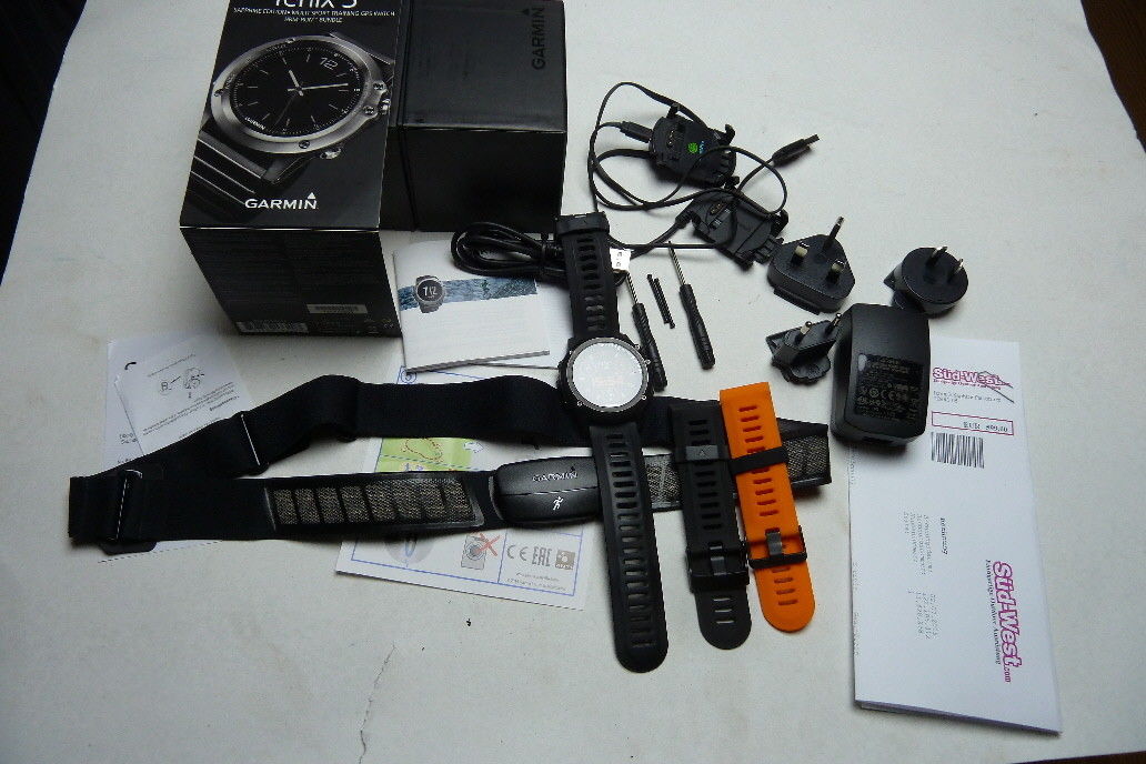 Garmin Fenix 3 HR Saphir Edition GPS Sportuhr Smartwatch + Ersatzarmband  