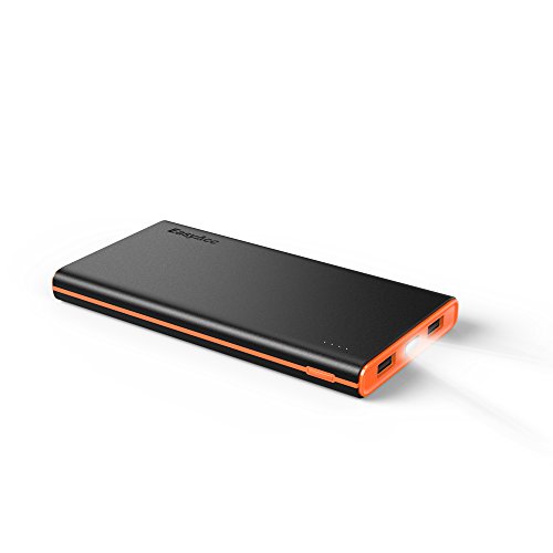 EasyAcc Externer Akku 10000mAh Powerbank 3.1A Portable Smart Ladegerät für iPhone, iPad, Samsung Galaxy und weitere, Schwarz+Orange