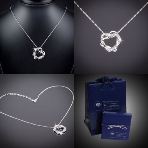 Herz Anhänger Halskette Original Geschenk / verziert mit Swarovski® Kristall #43