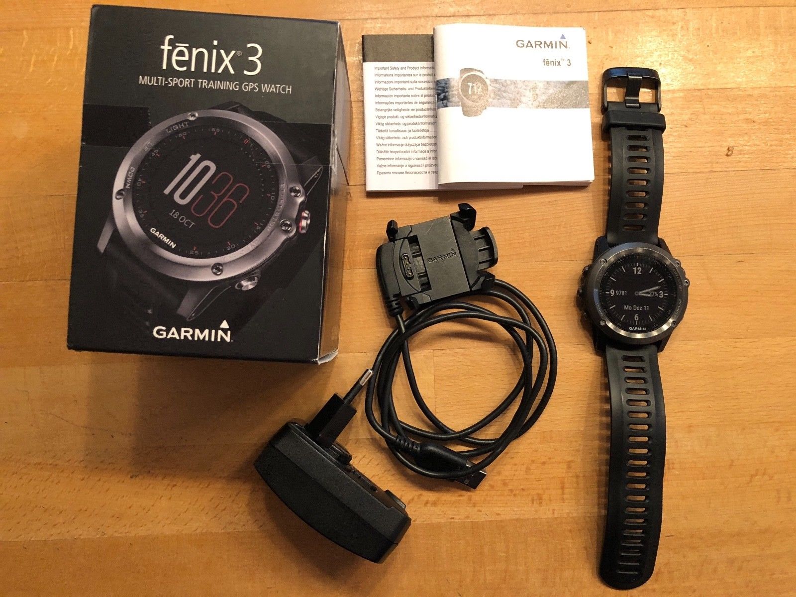 Garmin fenix 3 GPS-Multisport Uhr mit GPS und GLONASS Empfang und ANT+/Bluetooth