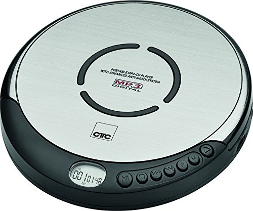 CTC CDP7001 Tragbarer CD-Player inklusiv In-Ear-Kopfhörer und LCD-Display schwarz