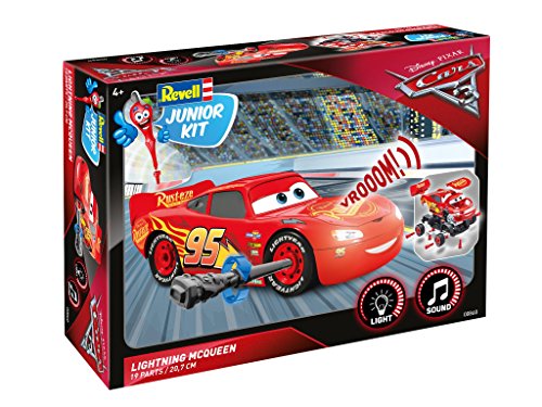 Lightning McQueen von Revell Junior Kit - Disney Cars 3 - cooler Bausatz für Kinder ab 4 Jahren zum Schrauben, Basteln und Spielen, robust, mit Light & Sound Effekten - 00860