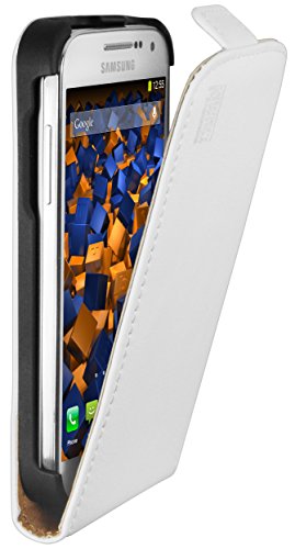 mumbi PREMIUM Leder Flip Case Samsung Galaxy S4 mini Tasche weiss