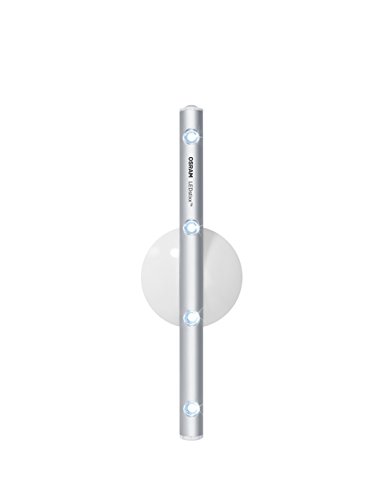 Osram LED-Lichtleiste, LEDstixx, silber, flexible Stablampe für Sideboards, etc., batteriebetrieben, mit Klebepat, 22 cm - Länge, Gehäuse aus Aluminium