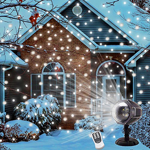 LED Schneeflocke ProjektorLicht Wasserdicht Weihnachten Schneefall Projektor Leuchten mit drahtloser Fernbedienung und Timing Funktion für Außen und Innen Deko,Partys, Weinachten und Feiertage