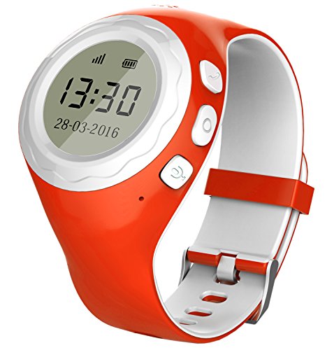 Pingonaut Kidswatch – Kinder GPS Telefon-Uhr, SOS Smartwatch mit Ortung, Tracker & Phone - Tracking App, Deutsche Software, Orange
