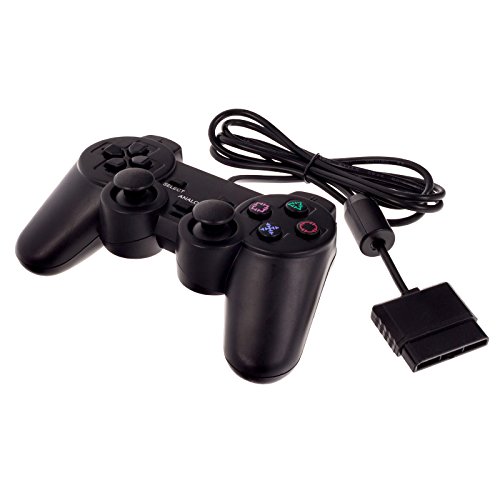 Smartfox Gamepad Controller Joypad Dual Vibration für Sony Playstation 2 PS2 in schwarz