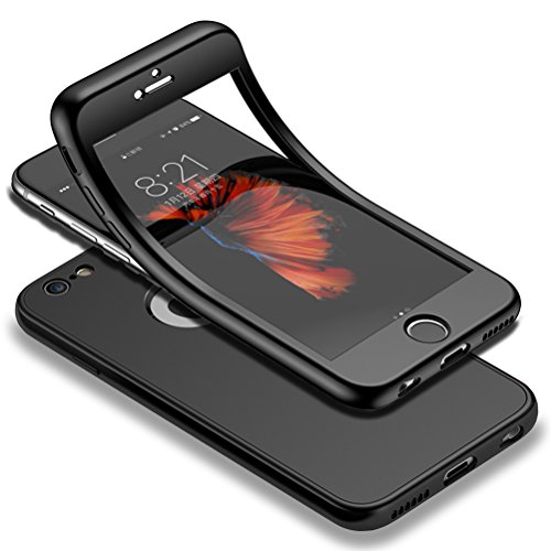Für iPhone 6s Hülle + Panzerglas, HICASER 360 Grad Komplettschutz Vorder und Rückseiten Schutz Schale Ganzkörper-Koffer Soft TPU Schutzhülle für iPhone 6 / 6s 4.7