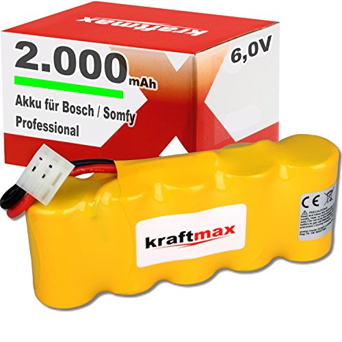 Kraftmax Akku für Bosch SOMFY K8/K10/K12 (6V, 2000mAh, NiMH)
