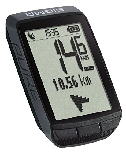 Sigma Sport Fahrrad Computer PURE GPS, Höhenmessung, Kompass-Navigation, Kabelloser Fahrradtacho, Schwarz