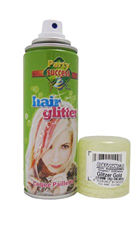 Eulenspiegel 819500 - Profi-Schminkfarben Glitzer Haarspray, gold, 1er Pack (1 x 125 ml)