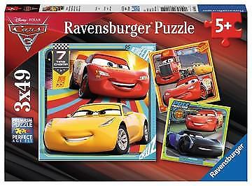 Ravensburger 080151 - Disney Cars 3, Bunte Flitzer. 3x49, Kinderpuzzle