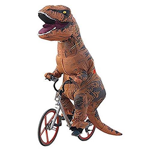 Ohlees® Men's T-Rex Inflatable Dinosaur Costume aufblasbare dinosaurier Anzüge und Kostüme festival party park für erwachsene größe (braun)