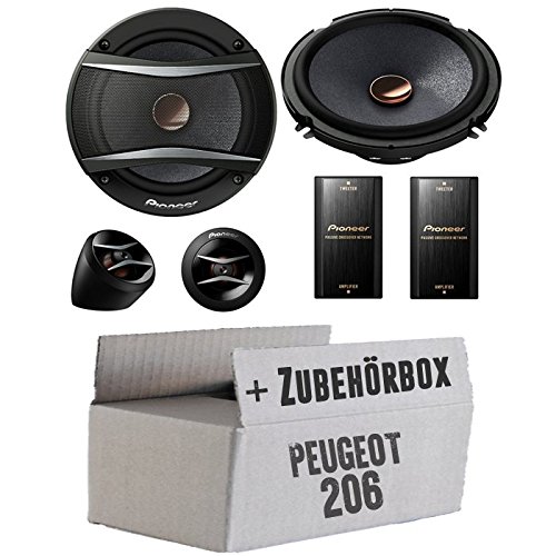 Peugeot 206 - Pioneer TS-A173Ci 2-Wege 16cm Lautsprecher System - Einbauset