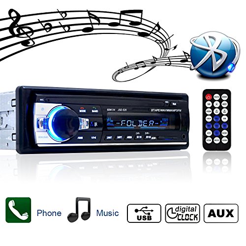 Bluetooth Autoradio,Single-Din Auto Audio Stereo FM Radio, MP3 Player USB/SD/AUX Freisprechfunktion mit Fernbedienung