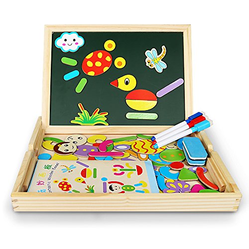 Magnetisches Holzpuzzles, Innoo Tech Doppelseitige Holzpuzzle, Magnetisches Holzspielzeug, Puzzle aus Holz, Pädagogische Lernspiel, Tolles Geschenk für Baby Kleinkinder ab 3 Jahre
