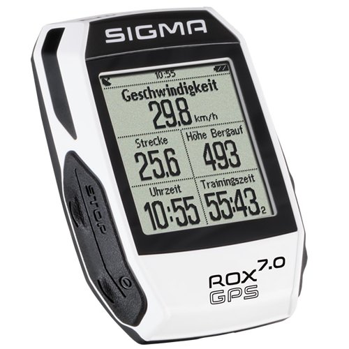 Sigma Sport Fahrrad Computer ROX 7.0 GPS white, Track-Navigation, Grafische Datenauswertung, Strava, Weiß