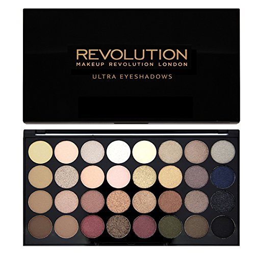 Makeup Revolution Schimmert und Matt Hautfarben Ultra 32 Lidschatten Eyeshadows Flawless Palette