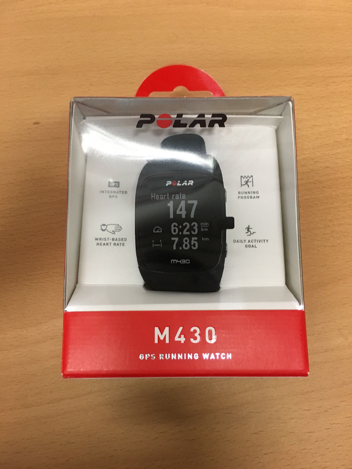 Polar M430 Laufuhr in schwarz, GPS, Pulsmessung am Handgelenk, wie neu!