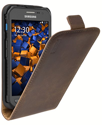 mumbi PREMIUM Leder Flip Case für Samsung Galaxy Xcover 3 Tasche braun