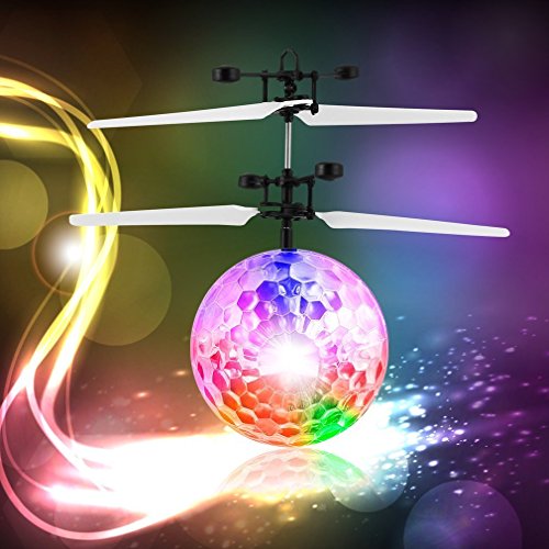 Omiki Fliegen Ball, Kinder Flying Toys, RC Infrarot Induktion Hubschrauber Ball Eingebaute Shining Farbe ändern LED-Beleuchtung für Kinder, Jugendliche (farbig)