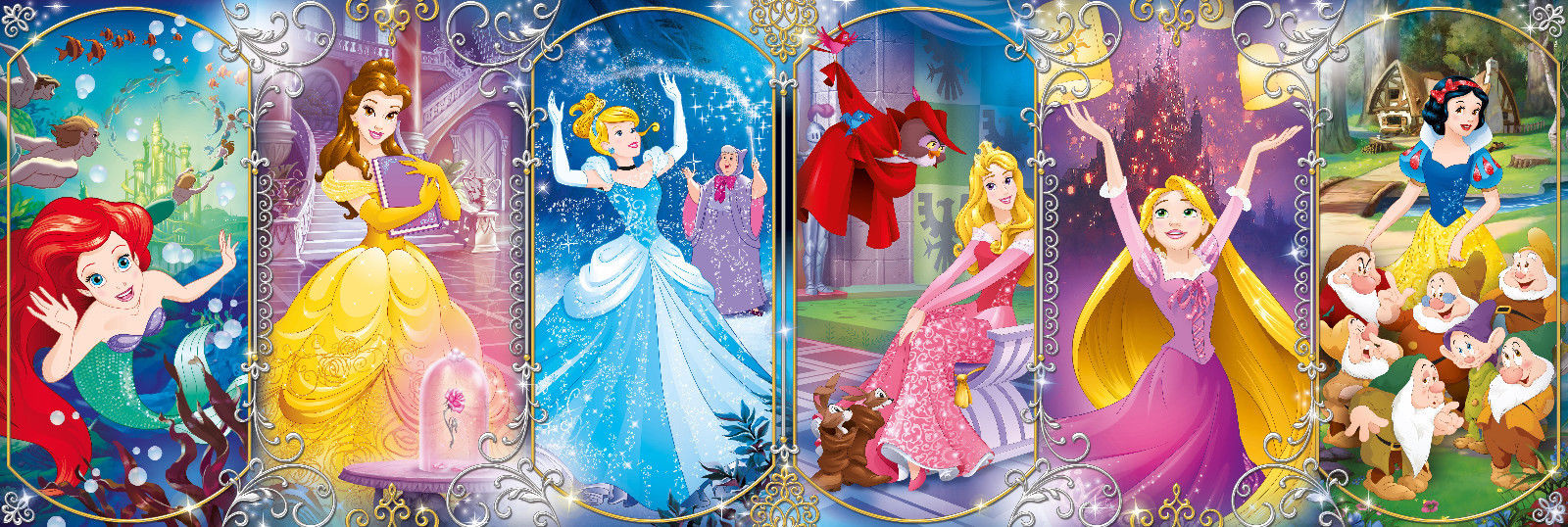 Clementoni 39390 Puzzle 1000 Teile Disney Princess Collection Panorama