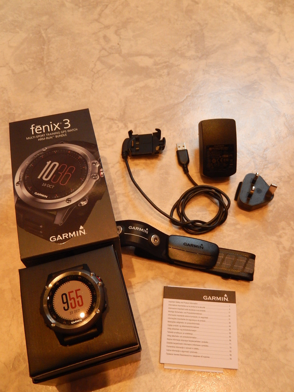 Garmin GPS-Multisport Uhr Fenix 3 Performer Bundel m. Hertzfrequenzbrustgurt