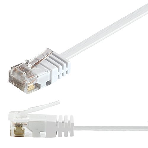 Ligawo 1014100.0 Patchkabel Netzwerkkabel Cat5e Slim Gigabit tauglich mit RJ45 Stecker (0,5m) weiß