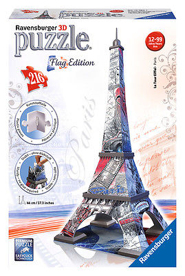 Ravensburger 12580 - Flag Edition Eiffelturm, 216 Teile 3D-Puzzle