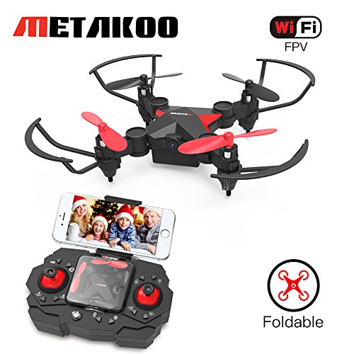 Metakoo Mini Drohne mit Kamera Live Übertragung RC Quadrocopter Ferngesteuertes Flugzeug 2.4Ghz 4Kanal 6 Achsen Gyro WiFi FPV Drone Video Mini Quadrocopter (Rot)