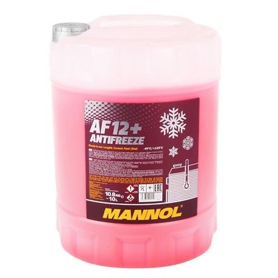 Kühlerfrostschutz Rot G12+ 10 L Mannol Antifreeze AF12+ -40°C Kühlmittel VW Audi